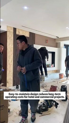 WPC wall panel concealed door installation. Concealed door system supplier. WPC wall panel factory.