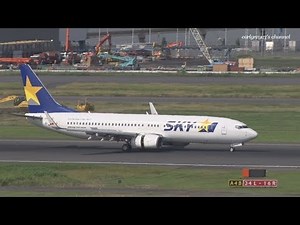 Skymark Airlines (SKY) Boeing 737-800 JA73NC 羽田空港 着陸 2018.6.2