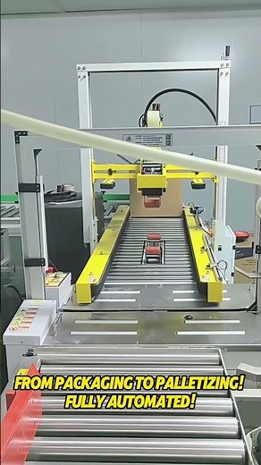 From packaging to Palletizing, Fully automated!😎 #palletizer #palletizingrobot #automation #robot