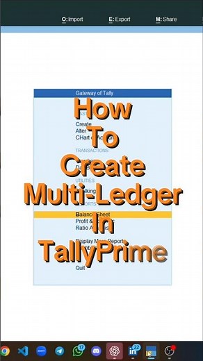 How to Create Multiple Ledgers At Once In Tally Prime #tally #tallyprime