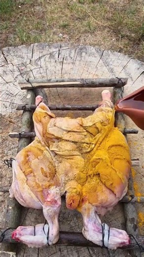 How to Make Perfect Firewood Roasted Chicken at Home #Shorts
