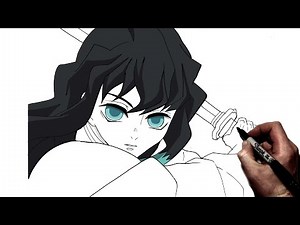 How to Draw Muichiro (Close Up) | Step By Step | Demon Slayer