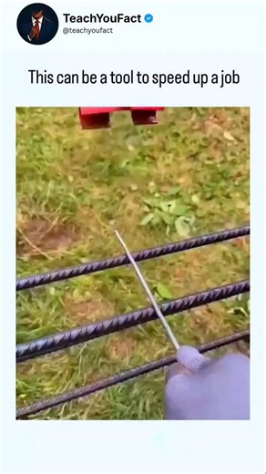 teachyoufact | demonstrating a portable manual rebar bender-a red-handled lever tool that hooks and curves #5 steel reinforcement bars on-site,... | Instagram