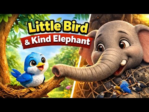 Little Bird & Kind Elephant | Heart Touching Moral Story #Shorts
