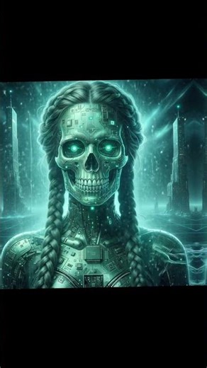 💀 Mi humaine… mi machine… 100% dangereuse #cyberpunk #aiart #fyp #viralvideo #skull