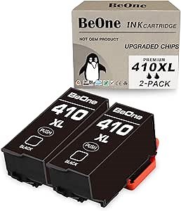 BeOne Remanufactured Ink Cartridges Replacement for Epson 410XL 410 XL T410 T410XL to Use with Expression XP-7100 XP-830 XP-640 XP-630 XP-530 XP-635 XP7100 XP830 Printer (2 Black)