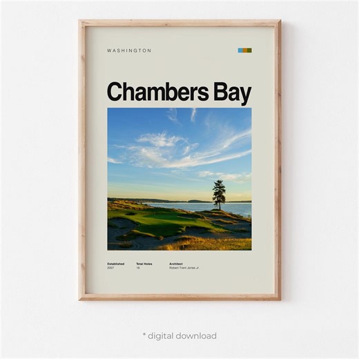 Chambers Bay Golf Course Poster Modern Golf Wall Art Office Decor Gift - Etsy UK