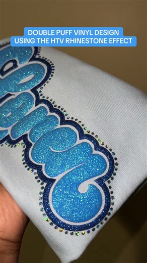Double Puff Vinyl Design: HTV Rhinestone Effect Tutorial