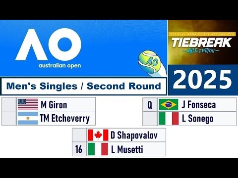 Australia Open 2025 ( Men's Singles ) - Second Rond - Group 1