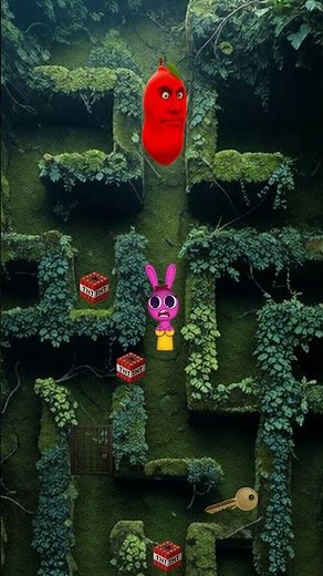 Hungry Worm vs Mon Mon Lemon in the Labyrinth! Part 2 🧨🍋 #roblox #sprunki #pinki