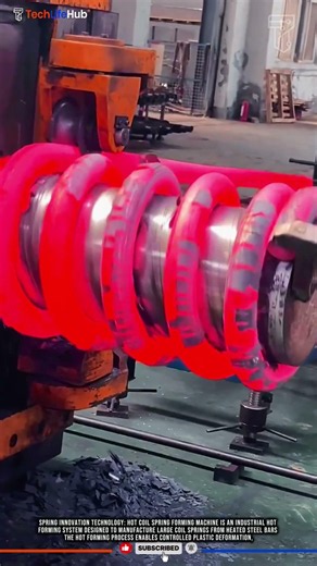Spring Innovation Technology: Hot Coil Spring Forming Machine #tech