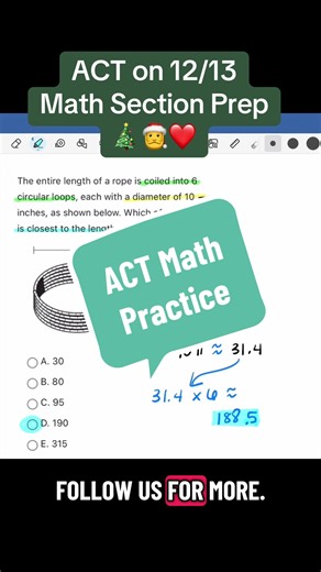12/13 will be here before you know it. Practice for the ACT Math section now! #mathematics #algebra2easy #actmath #ACTPrep #acttest