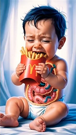 Inside a Baby’s Body After Fries🍟 #KidsHealth #Shorts #EducationalShorts #BabyEating #HealthyFood