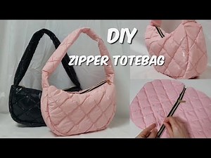 DIY How to Sew a Zippered Tote Bag | Beginner Tutorial / 지퍼 토트백 만들기 / ファスナー付きトートバッグの作り方