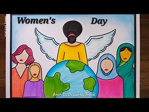 International Women's Day Drawing easy, Women's Equality poster drawing, Poster on Women Empowerment
