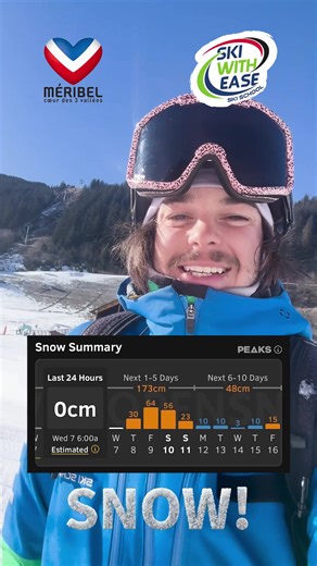 7th Jan and Uros sends us a quick snow report from Team Ski With Ease Meribel. Get ready for 'SNOW' everyone! Powder days ahead. Marcel / Uros and Chris have availabiity for 2, 3 and 4 hour slots from the 8th Jan - book your private ski lessons for all snow conditions and ski levels in Meribel. #skiwithease #privateskilessons #skischool #meribel #skiwithease