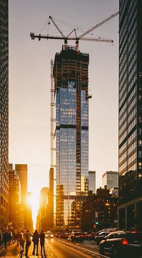 Building the New York Times Tower at Dawn#home #buildingsimulation #timelapse #design #house #shorts