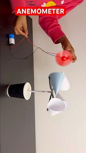 How to Make a Simple Anemometer with Paper and Straws | Easy DIY Anemometer |School Project #shorts