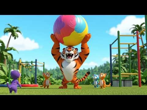 Tiger Strong Gym Time 🐯💪🎵 | Kids Cartoon | Fun Educational Nursery Rhymes