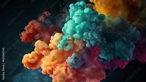 generative ai colorful smoke plumes, beautiful and smooth smoke