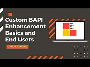 Custom BAPI Enhancement Basics and End Users