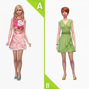 Which outfit from The Sims 4 Romantic Garden Stuff Pack do you like more? We can't decide! | The Sims