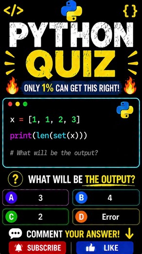 🔥 Can You Solve This Python set() Quiz? 🐍🤯 #Shorts
