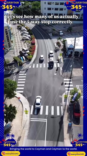 everythin345 on Instagram: "Let’s see how many of us actually use the 4-way stop correctly. To use a four-way stop in the Cayman Islands, first, come to a complete stop and yield to the vehicle that arrived first. If two or more vehicles arrive at the same time, the vehicle to the right has the right of way. After stopping, look for traffic, ensure it’s safe, and then proceed. First-come, first-served: The vehicle that arrives at the four-way stop first goes first. Simultaneous arrival: If you a