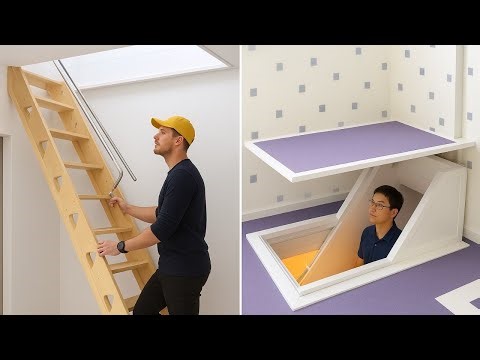 11 INCREDIBLE FOLDING LADDER AND ELEVATOR INVENTIONS | SPACE SAVING HOME DESIGNS