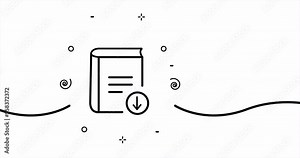 Download book. Reading, library, athenaeum, atheneum, electronic book, paper, audiobook. Education. One line drawing animation. Motion design. Animated technology logo. Video 4K.