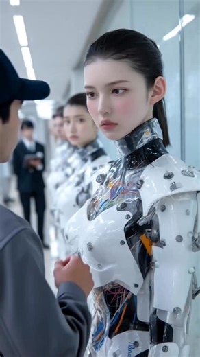 When attempting to touch the humanoid... #technology #aiart #robot #humanoid | Hum AI Noid