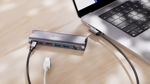 ADAM elements Hub Stand Pro 6-in-1 USB-C Laptop Docking Station, Foldable Laptop Stand with 4K HDMI, 100W PD & USB 3.0 for MacBook Pro/Air M4-M1, iPad & USB-C Laptops