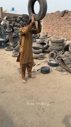 982K views · 7.4K reactions | Cutting of Tyre For Recycle Using Totally Handmade Process | How Making | Facebook