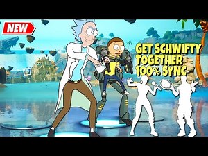 Rick and Morty doing Get Schwifty song in Fortnite (Morty's Emote) 100% SYNC