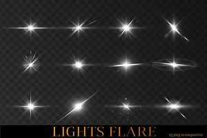 Light Flares PNG Set, Transparent Glow Effects, Starburst & Lens Flare Overlay, Digital Overlays for Photos and Design - Etsy Australia