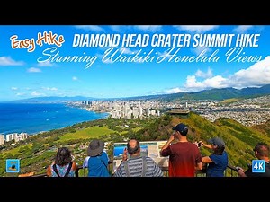 Diamond Head Crater Hike | Stunning Ocean and Panoramic Views of Waikiki and Honolulu 🌴 Hawaii 4K