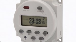 Dpofirs 7 Day Programmable Digital Timer Switch, Mini Programmable Timer, 1 Sec to 168 Hrs, Electronic Time Control, Wall/Panel Mount (110V DC)