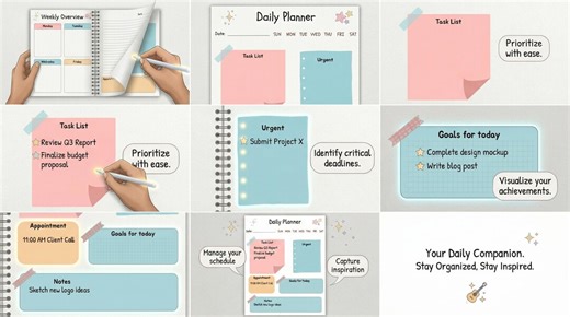 DAILY PLANNER PRINTABLE: Cute Simple Planner Sheet Digital Journal Schedule to Do List Notebook Template Goodnotes Pdf Undated Pages Insert - Etsy