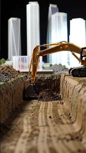 RC Hydraulic Excavator Digging a DEEP Trench! 🚧 (Realistic Miniature City Construction! 🏙️)