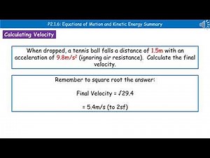 OCR Gateway A (9-1) P2.1.6 - Equations of Motion and KE Summary