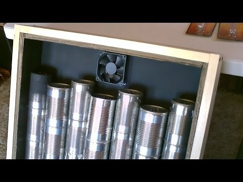 Solar Air Heater DIY - Homemade STEEL CAN Air Heater! - Quickview w/closeups