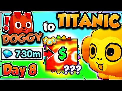 Doggy ➜ TITANIC (Day 8) 🍀LUCKIEST TRADE EVER!! (Pet Simulator 99 Roblox)