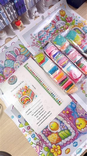 Mini Easter Sushi Kit unboxing📦 #diamondpainting #보석십자수 #ダイアモンドアート#diamondpaintingasmr #unboxing