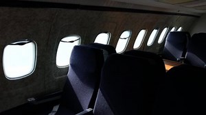 Burgas, Bulgaria; October 24, 2020; Close-up of the cockpit of the vintage Russian aircraft Tupolev- 154 (Tu-154). This Tupolev- 154 (Tu-154) was registered in April 1981. It was used for passengers