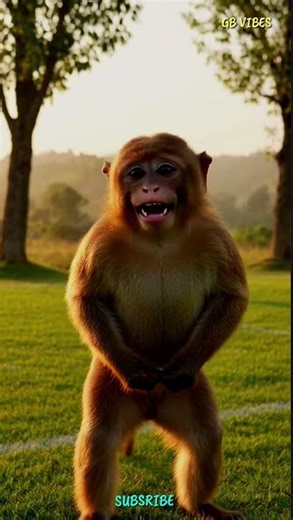 “Monkey Doing Crazy Workout in Village | Funny Monkey Fitness” 🐒💪 #funny #monkey #aivideo #gbvibes