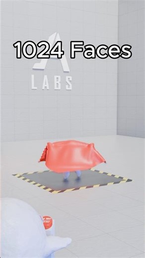 1 Face VS. 16K Faces Cloth Physics! 🧵✨ #Shorts