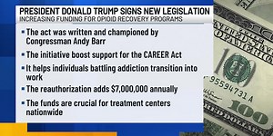 President Trump signs legislation to increase opioid recovery program funding