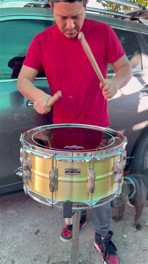 Tarola Yamaha Recording Custom Brass Prueba de sonido Aire Libre Afinacion Media Jahat Tarolero 6