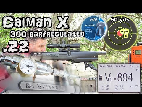 Caiman X .22 Air Rifle + Accuracy TEST - 50 & 100 Yard + FULL REVIEW - AirMaks Regulated Airgun