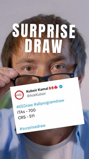 #BREAKING 🚨The latest Express entry draw has just been announced. Surprise All-program #ExpressEntry draw Invitations - > 700 CRS Cutoff score -> 511 Congratulations to all invited applicants!! —————————————————————————————————- 📌 To book an appointment with Kubeir - Licensed Canadian Immigration Consultant, click the “Book Appointment” link on the Bio. 📲 You may also reach us at this number: ( 𝟭) 𝟰𝟯𝟳-𝟳𝟳𝟳-𝟯𝟳𝟳𝟳 ————————————————————————————————— #foreverhopeful 🇨🇦 #Askkubeir . . . 